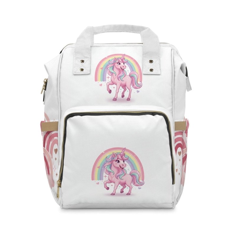 Baby Girls Pink Unicorn Rainbow Diaper Backpack - Hands & Toes