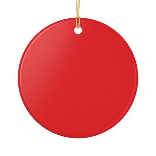 Baby’s 1st Christmas Ceramic Ornament — Personalized Red Reindeer Keepsake - Hands & Toes