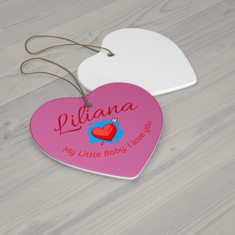 Cute Heart-Shaped Ceramic Ornament for Valentines, Love Gift, Holiday Decor, Personalized Keepsake, Baby Shower Decoration