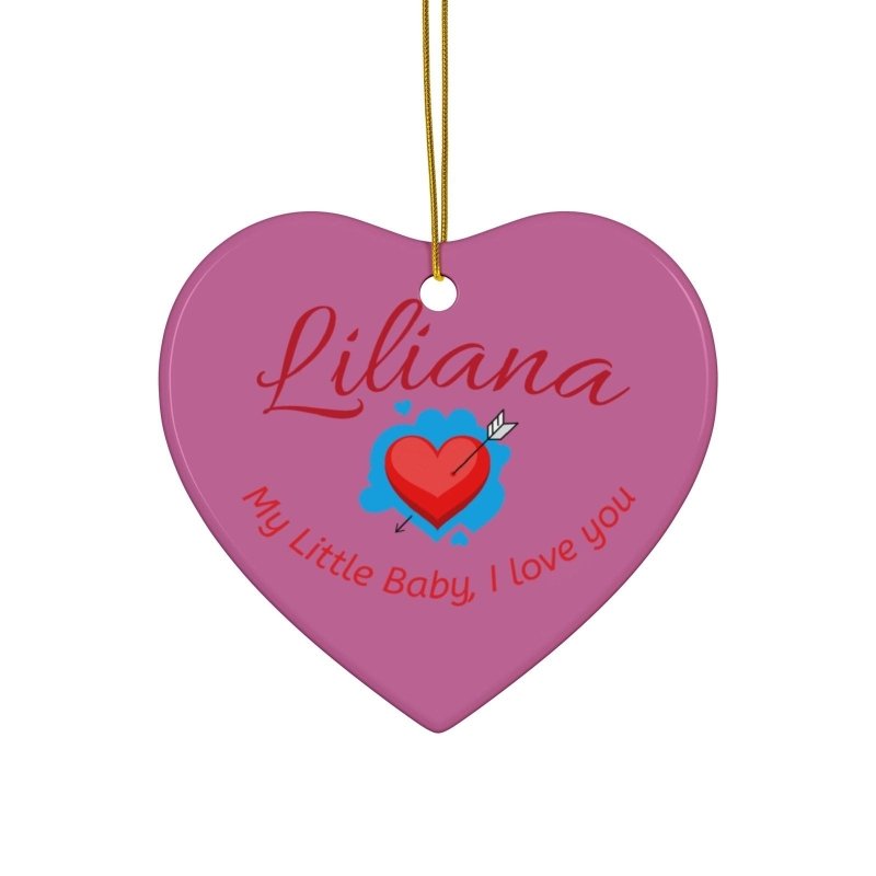 Cute Heart-Shaped Ceramic Ornament for Valentines, Love Gift, Holiday Decor, Personalized Keepsake, Baby Shower Decoration