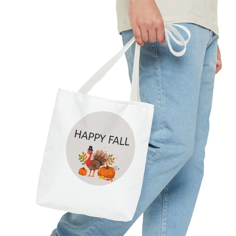 Fall-Themed Tote Bag, Happy Fall and Halloween Designs, Eco-Friendly Shopping, Seasonal Gift, Trick or Treat Bag, Holiday Accessory