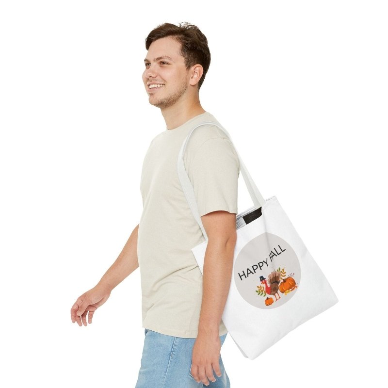 Fall-Themed Tote Bag, Happy Fall and Halloween Designs, Eco-Friendly Shopping, Seasonal Gift, Trick or Treat Bag, Holiday Accessory