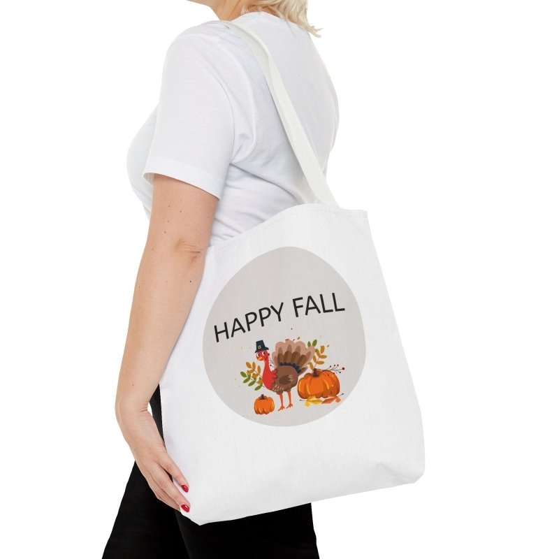 Fall-Themed Tote Bag, Happy Fall and Halloween Designs, Eco-Friendly Shopping, Seasonal Gift, Trick or Treat Bag, Holiday Accessory