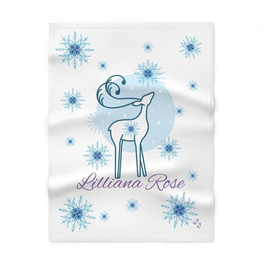 Hands and Toes Soft Fleece Snowflake Baby Reindeer Swaddle Blanket - Hands & Toes