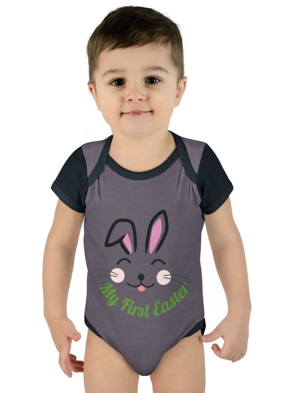 Hands&Toes Rabbit Ears 'My First Easter' Onesie - Hands & Toes