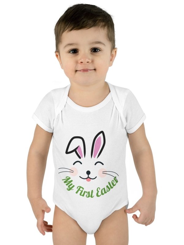 Hands&Toes Rabbit Ears 'My First Easter' Onesie - Hands & Toes