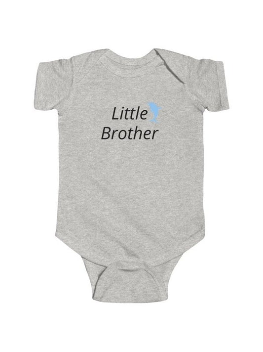 Little Brother Infant Bodysuit – Cute Blue Dolphin Baby Onesie - Hands & Toes
