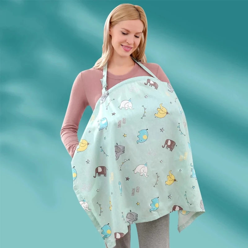 Mother Breastfeeding Cover Cotton Baby Feeding Nursing Shawl Adjustable Privacy Apron Stroller Blanket - Hands & Toes