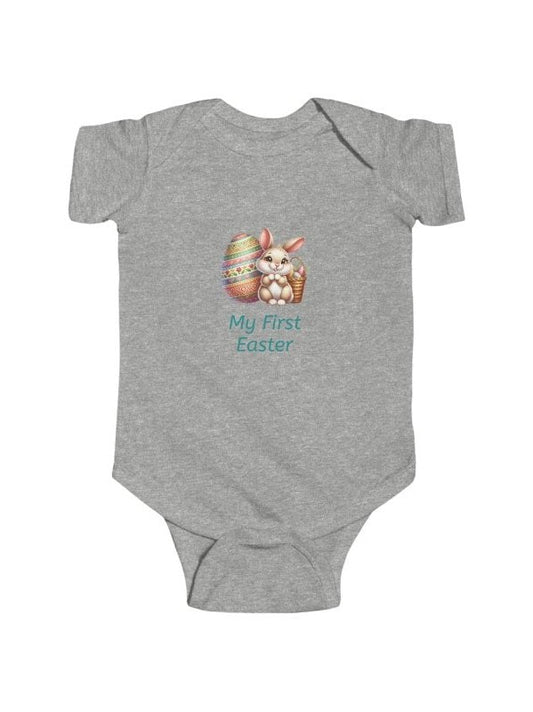 My First Easter Infant Bodysuit — Cute Bunny “Hoppy Baby” Newborn Onesie - Hands & Toes
