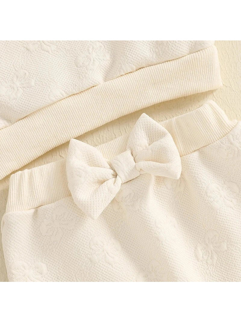 Newborn Baby Girls Clothes Infant Pullover and Sweatpants Set PINK or White