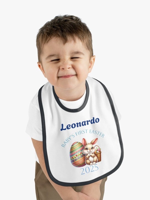 Personalized Baby Bib - Baby's First Easter 2025 - Hands & Toes