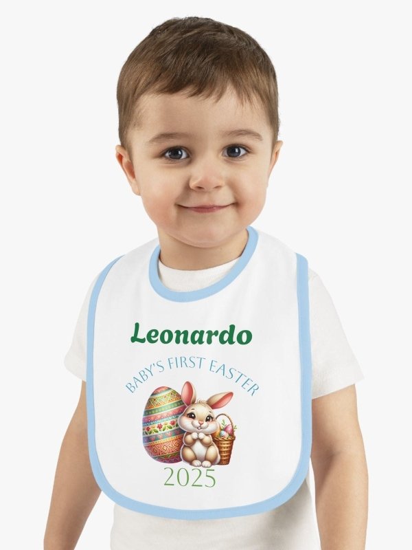 Personalized Baby Bib - Baby's First Easter 2025 - Hands & Toes