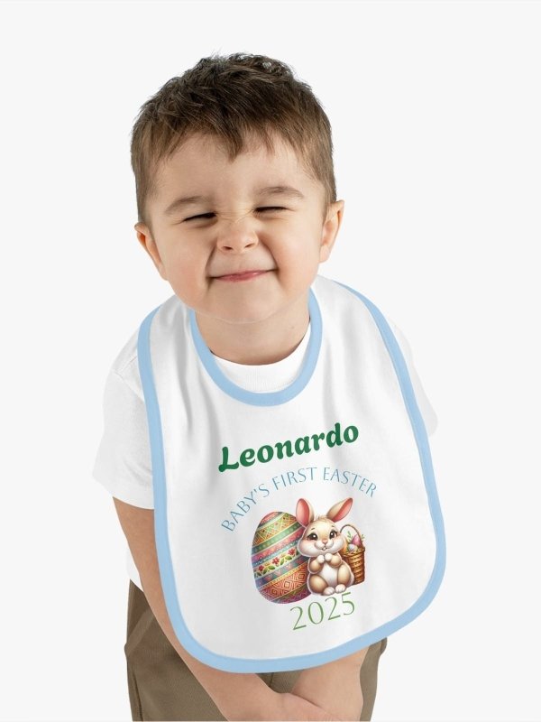 Personalized Baby Bib - Baby's First Easter 2025 - Hands & Toes