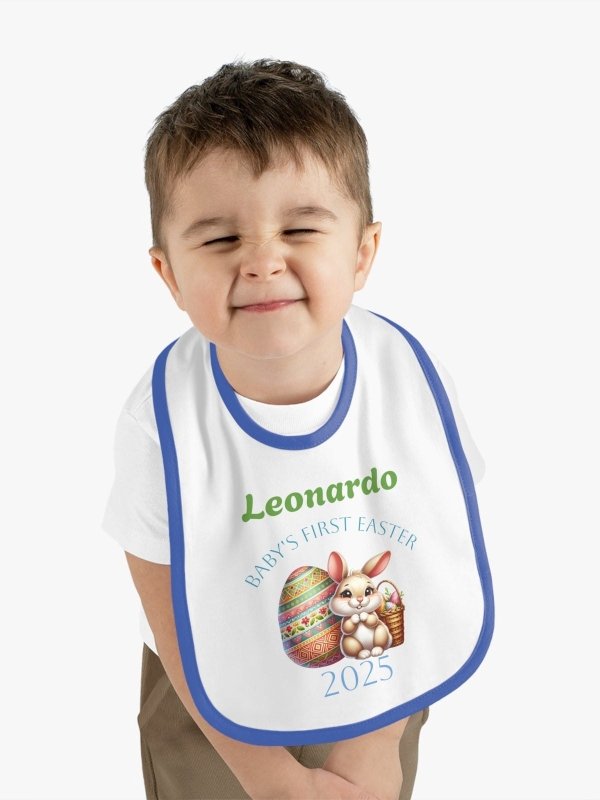 Personalized Baby Bib - Baby's First Easter 2025 - Hands & Toes