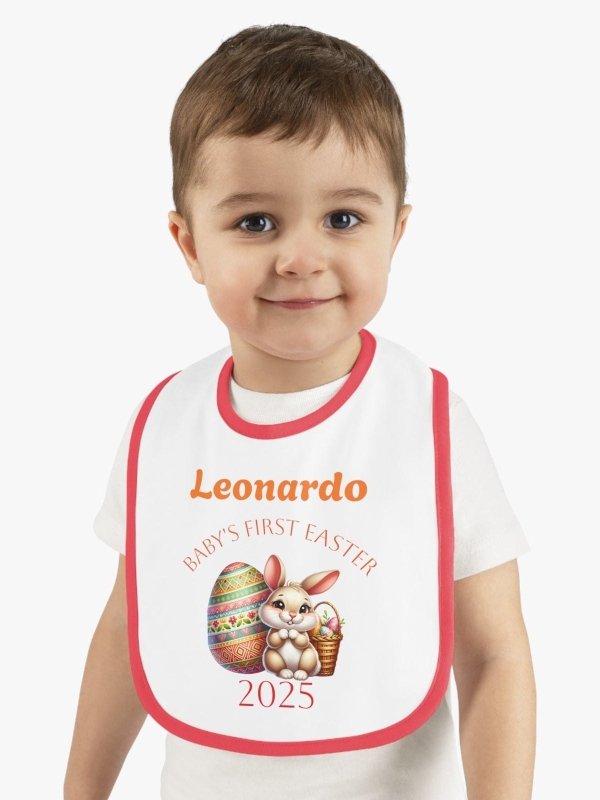 Personalized Baby Bib - Baby's First Easter 2025 - Hands & Toes
