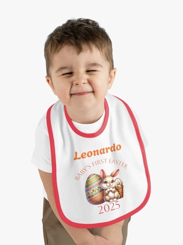 Personalized Baby Bib - Baby's First Easter 2025 - Hands & Toes