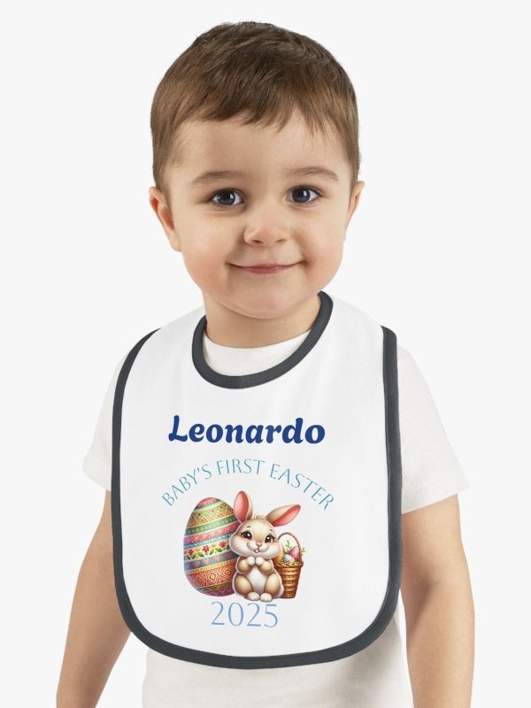 Personalized Baby Bib - Baby's First Easter 2025 - Hands & Toes