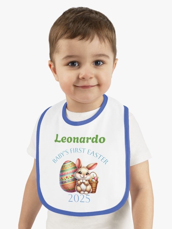 Personalized Baby Bib - Baby's First Easter 2025 - Hands & Toes