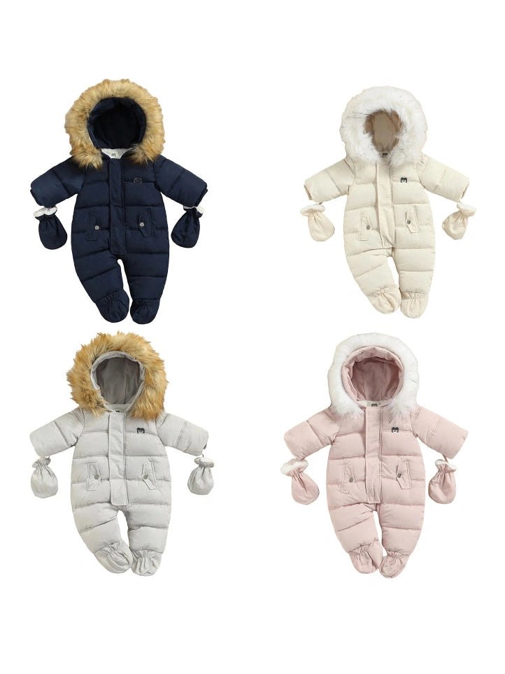 Pudcoco Infant BOYSGIRls Winter Jacket Snowsuit Infant Footed Jumpsuit 6-24M