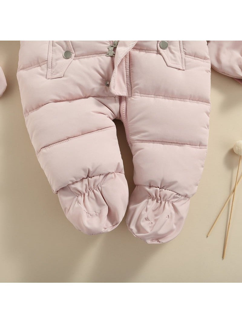Pudcoco Infant BOYSGIRls Winter Jacket Snowsuit Infant Footed Jumpsuit 6-24M