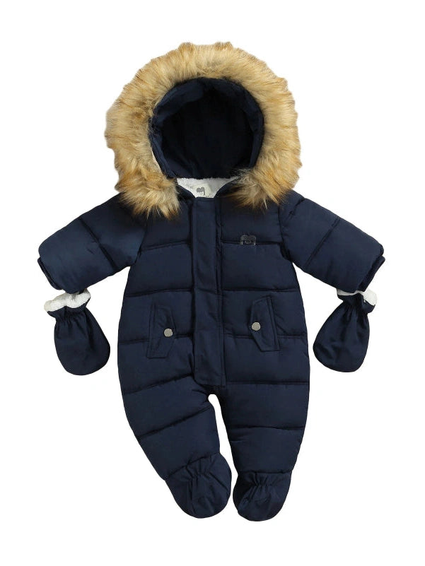 Pudcoco Infant BOYSGIRls Winter Jacket Snowsuit Infant Footed Jumpsuit 6-24M