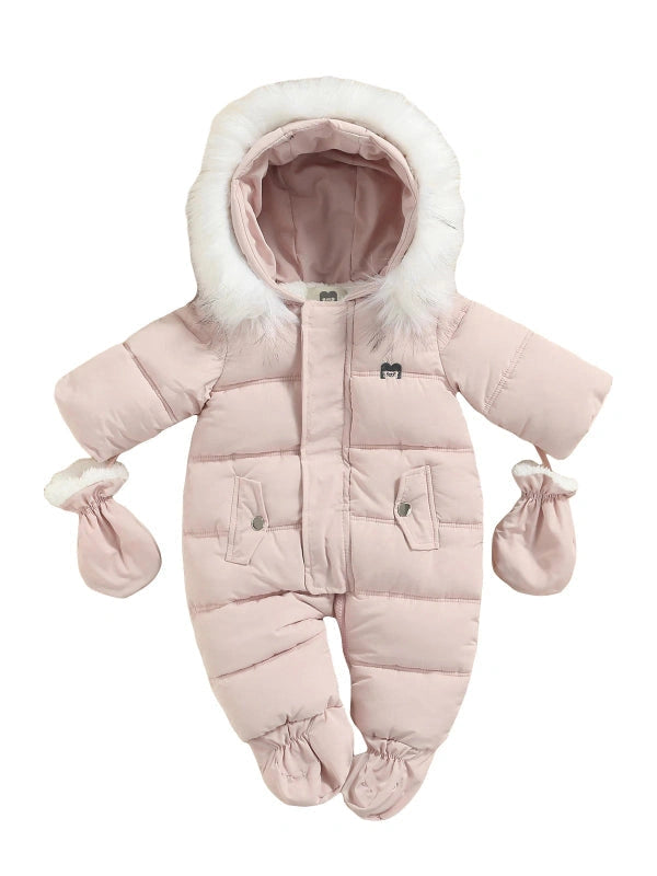 Pudcoco Infant BOYSGIRls Winter Jacket Snowsuit Infant Footed Jumpsuit 6-24M
