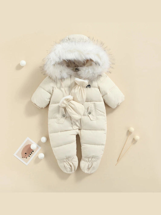 Pudcoco Infant BOYSGIRls Winter Jacket Snowsuit Infant Footed Jumpsuit 6-24M