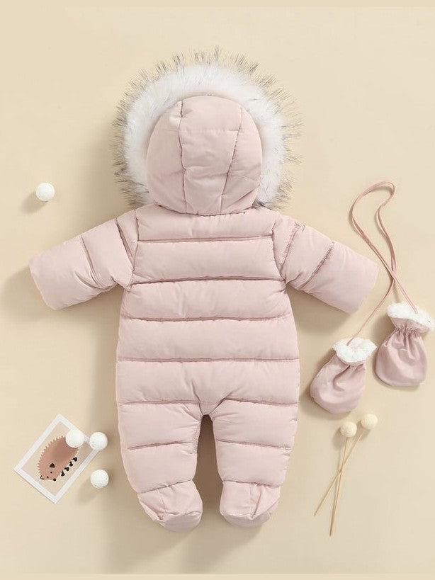Pudcoco Infant BOYSGIRls Winter Jacket Snowsuit Infant Footed Jumpsuit 6-24M