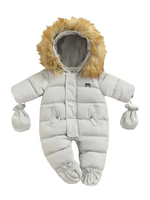 Pudcoco Infant BOYSGIRls Winter Jacket Snowsuit Infant Footed Jumpsuit 6-24M