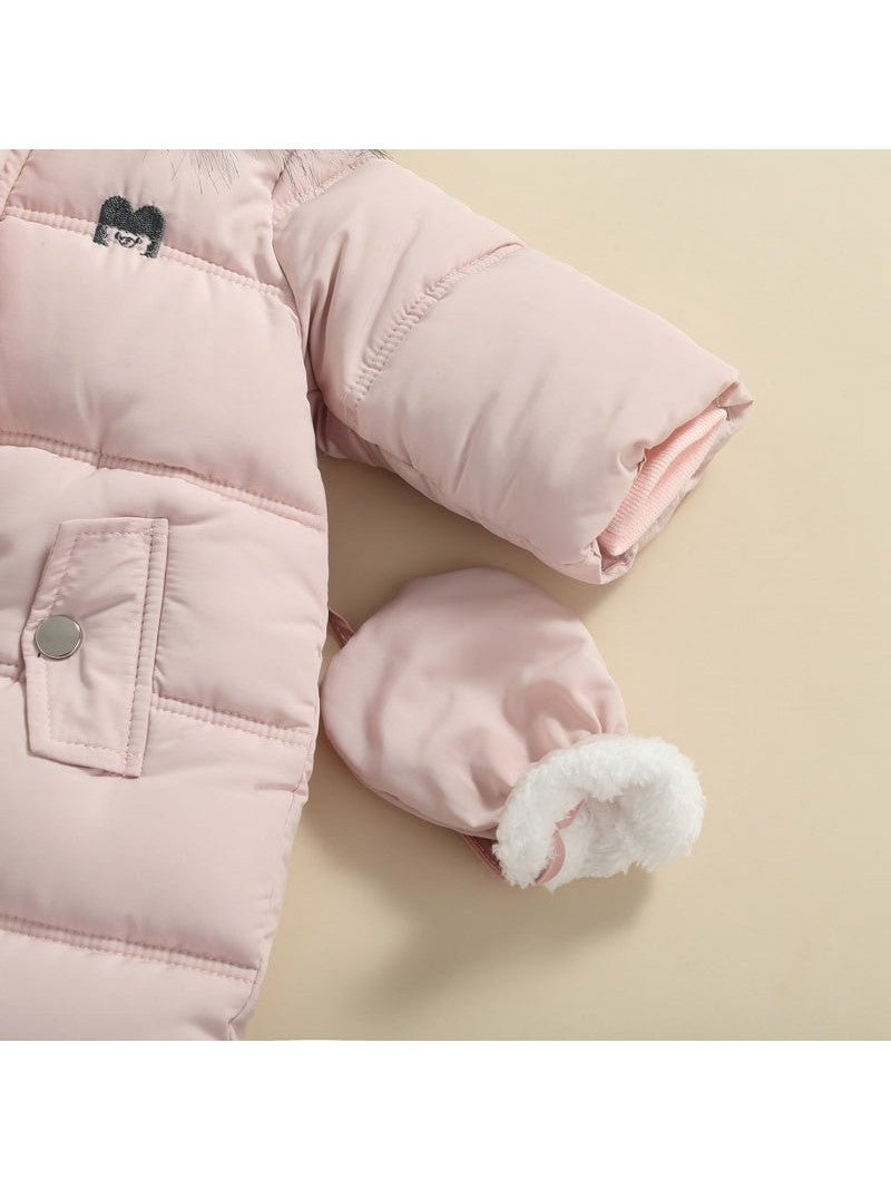Pudcoco Infant BOYSGIRls Winter Jacket Snowsuit Infant Footed Jumpsuit 6-24M