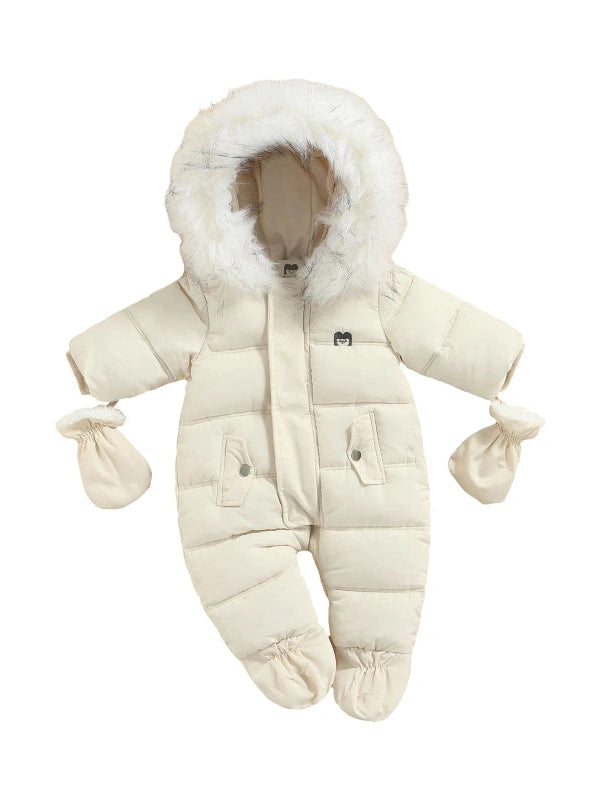 Pudcoco Infant BOYSGIRls Winter Jacket Snowsuit Infant Footed Jumpsuit 6-24M