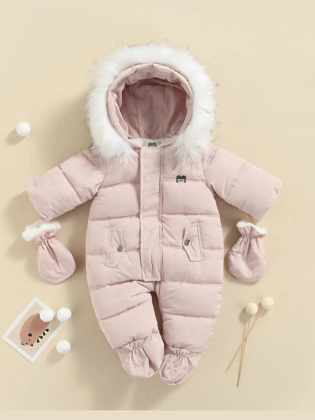 Pudcoco Infant BOYSGIRls Winter Jacket Snowsuit Infant Footed Jumpsuit 6-24M