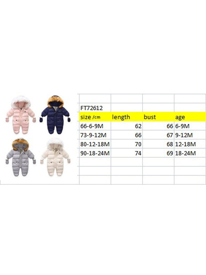 Pudcoco Infant BOYSGIRls Winter Jacket Snowsuit Infant Footed Jumpsuit 6-24M