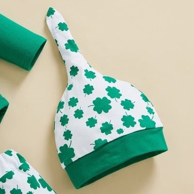 Saint Patrick's Day Shamrock Romper Set