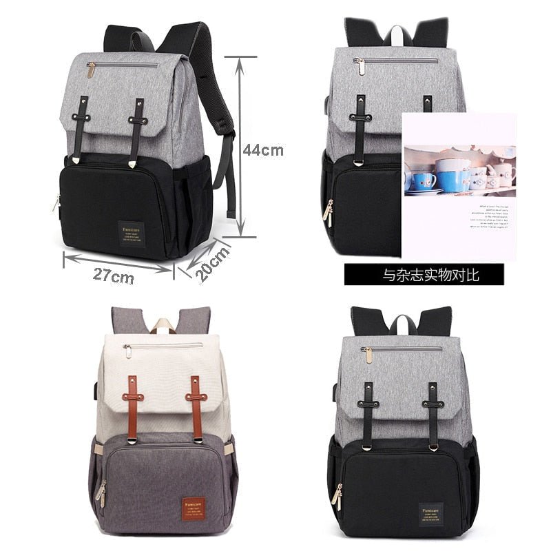 Baby Diaper Bag with USB Bottle Warmer
