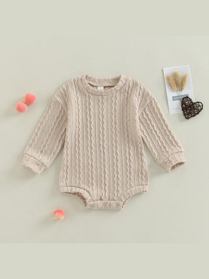 0-18M Newborn Toddler Baby Sweater Romper Solid Color Long Sleeve Knit Bodysuits Knitwear Boys Girls Autumn Winter Clothing