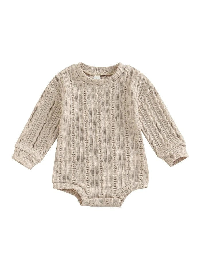 0-18M Newborn Toddler Baby Sweater Romper Solid Color Long Sleeve Knit Bodysuits Knitwear Boys Girls Autumn Winter Clothing