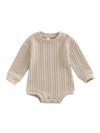 0-18M Newborn Toddler Baby Sweater Romper Solid Color Long Sleeve Knit Bodysuits Knitwear Boys Girls Autumn Winter Clothing