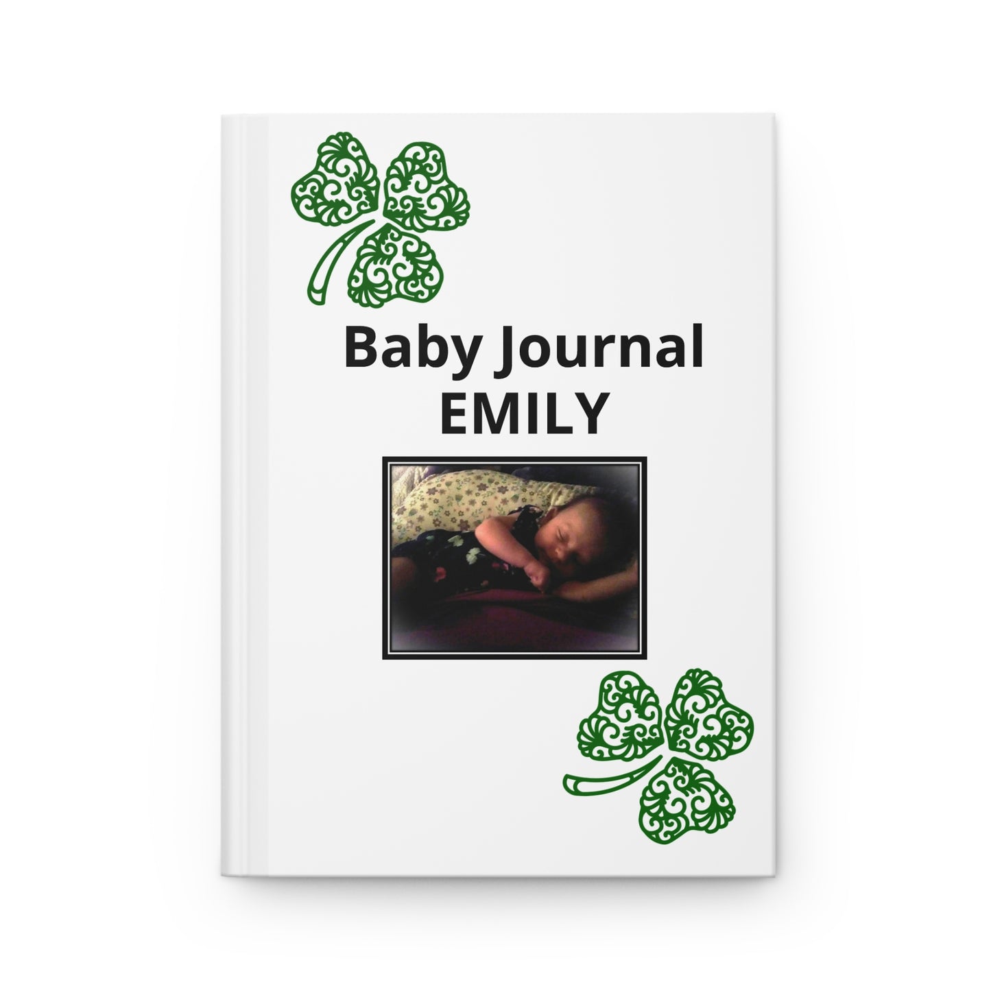 Lucky Shamrock Baby Journal — Personalized Hardcover Keepsake