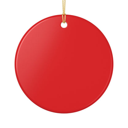 Baby’s 1st Christmas Ceramic Ornament — Personalized Red Reindeer Keepsake
