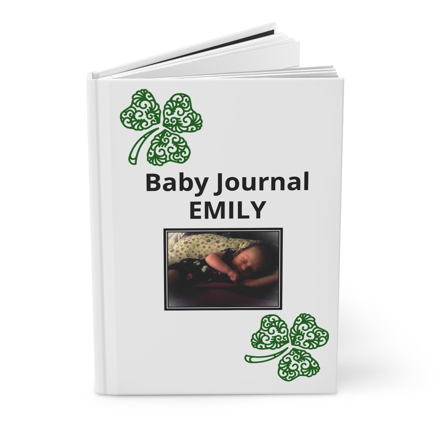 Lucky Shamrock Baby Journal — Personalized Hardcover Keepsake