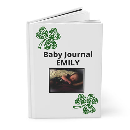 Lucky Shamrock Baby Journal — Personalized Hardcover Keepsake