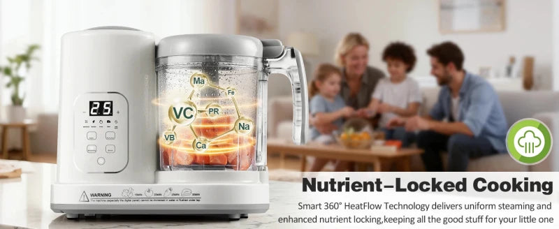 Baby Food Maker Steamer Blender 4 - in - 1 Auto - Clean, BPA - Free, for 4 - 12 Months - Hands & Toes