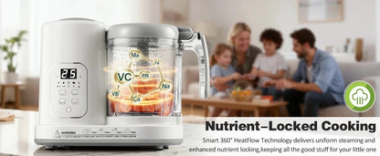 Baby Food Maker Steamer Blender 4 - in - 1 Auto - Clean, BPA - Free, for 4 - 12 Months - Hands & Toes