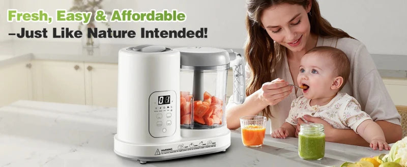 Baby Food Maker Steamer Blender 4 - in - 1 Auto - Clean, BPA - Free, for 4 - 12 Months - Hands & Toes