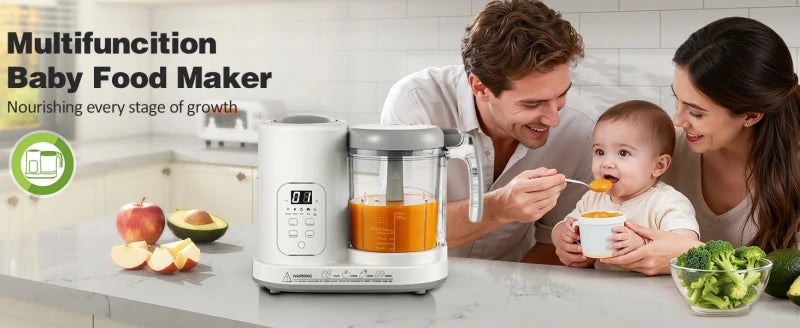 Baby Food Maker Steamer Blender 4 - in - 1 Auto - Clean, BPA - Free, for 4 - 12 Months - Hands & Toes