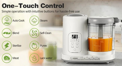 Baby Food Maker Steamer Blender 4 - in - 1 Auto - Clean, BPA - Free, for 4 - 12 Months - Hands & Toes