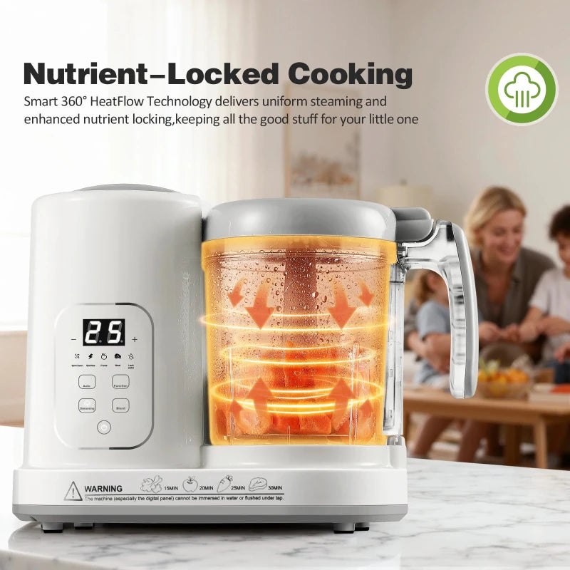 Baby Food Maker Steamer Blender 4 - in - 1 Auto - Clean, BPA - Free, for 4 - 12 Months - Hands & Toes
