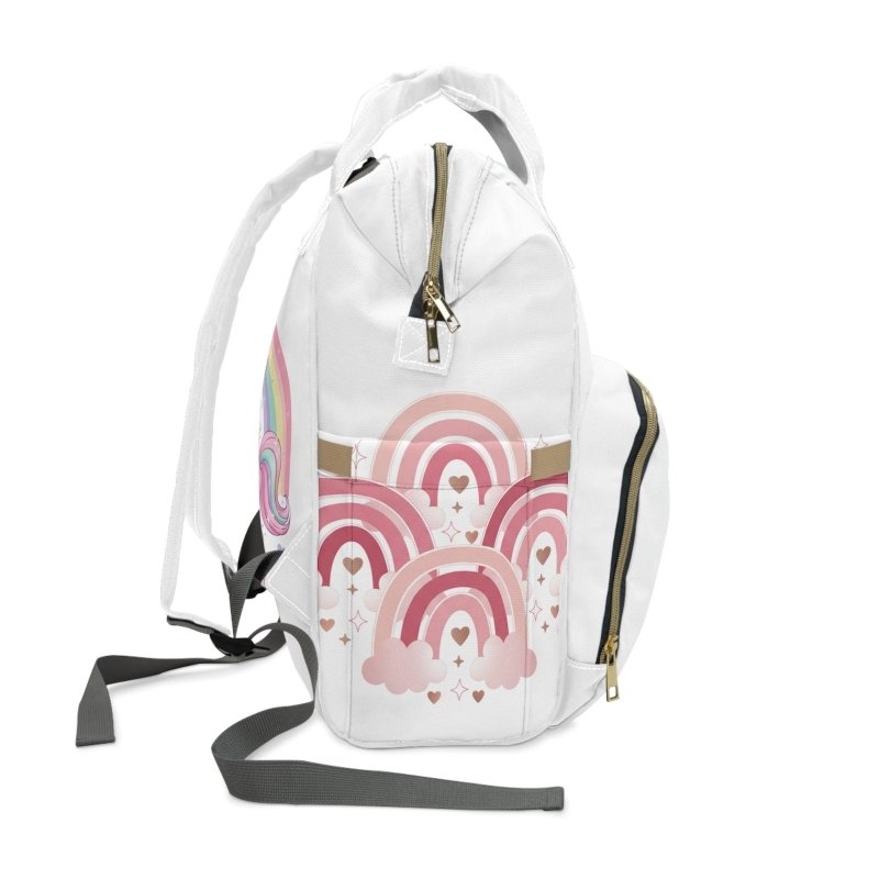 Baby Girls Pink Unicorn Rainbow Diaper Backpack - Hands & Toes