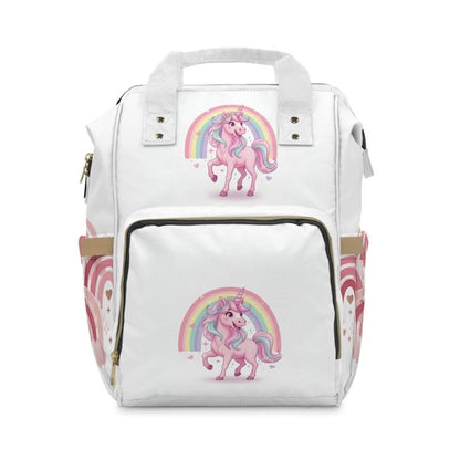 Baby Girls Pink Unicorn Rainbow Diaper Backpack - Hands & Toes